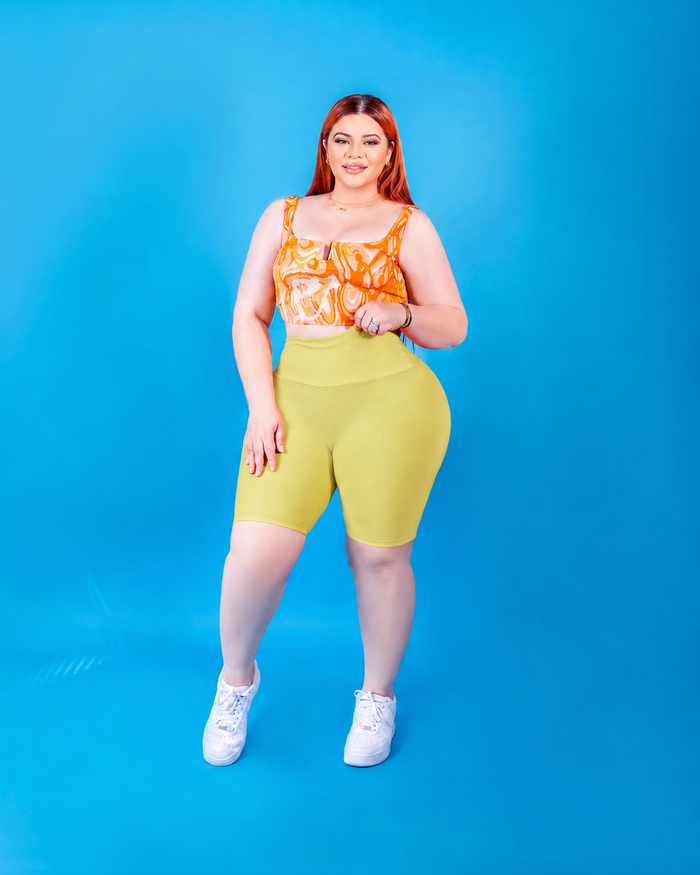 High-Waisted Karlyshh Biker Shorts Yellow