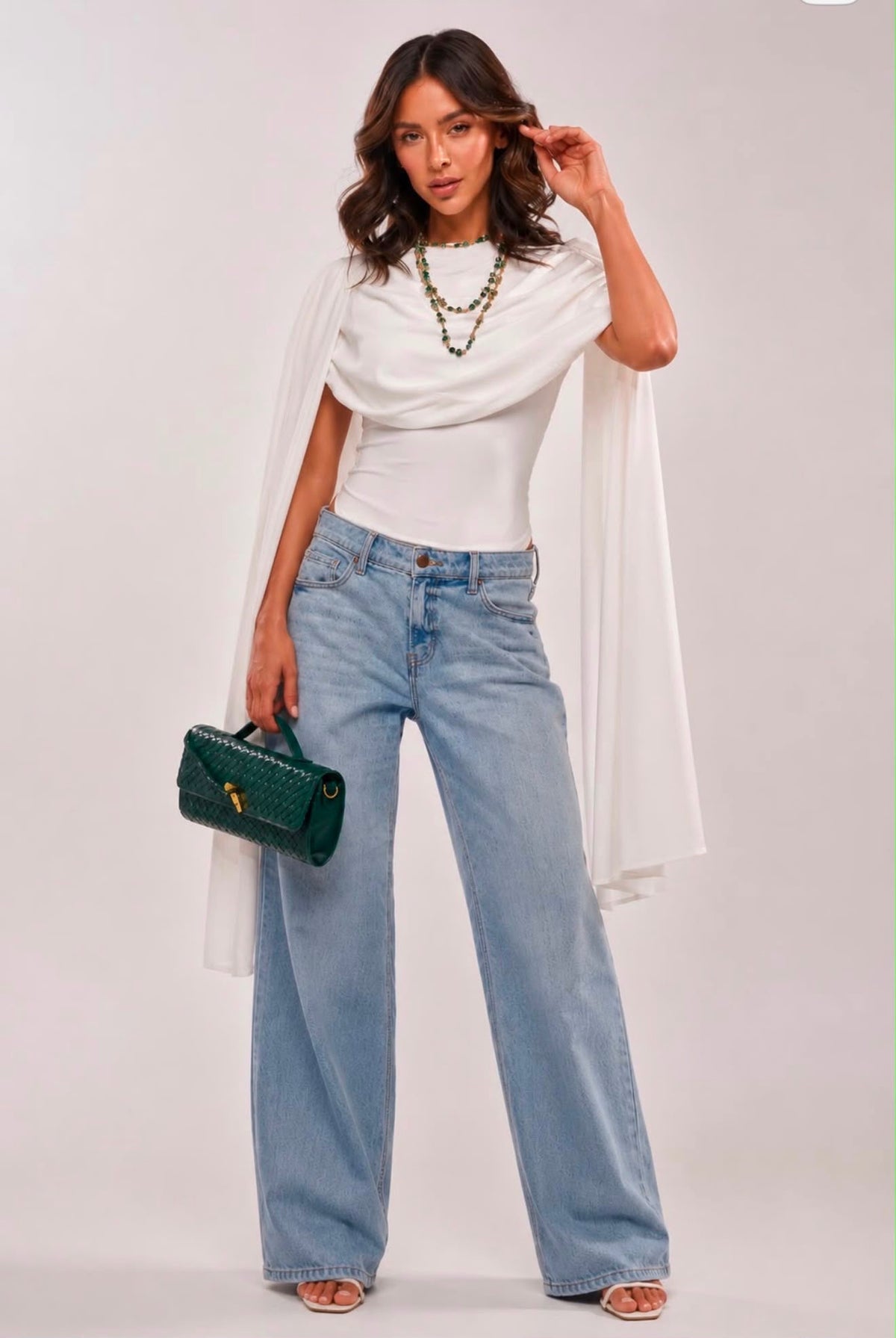 Bella White Glam Blouse