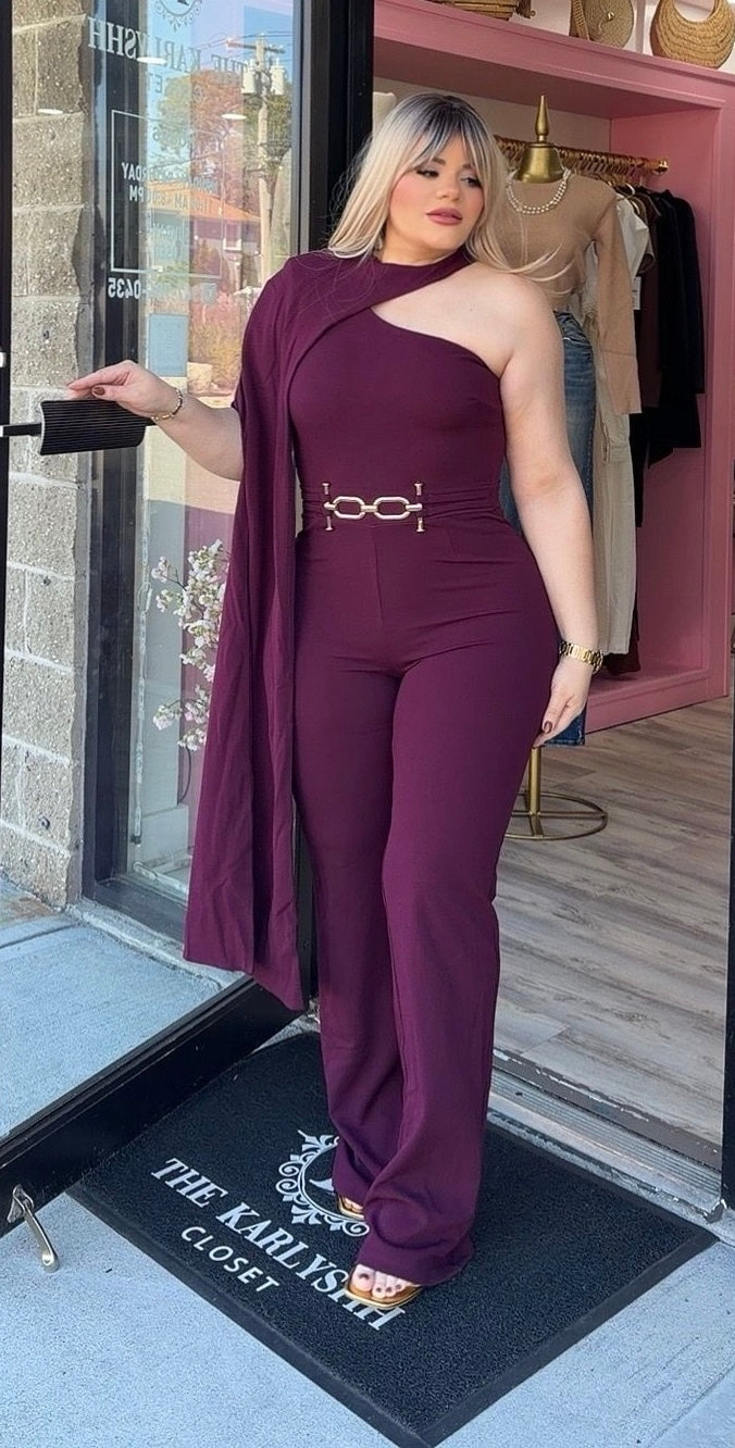 Carla Burgundy Jumpsuit