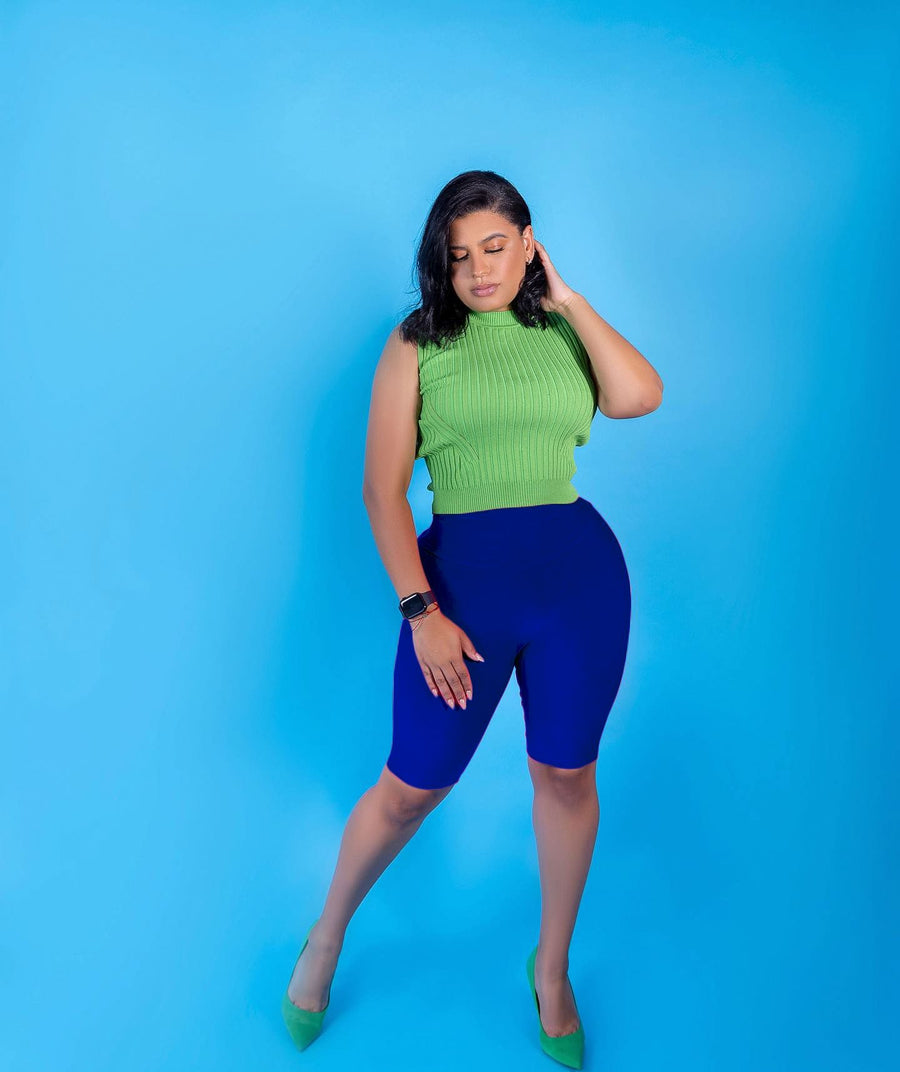 High-Waisted Karlyshh biker shorts Royal Blue
