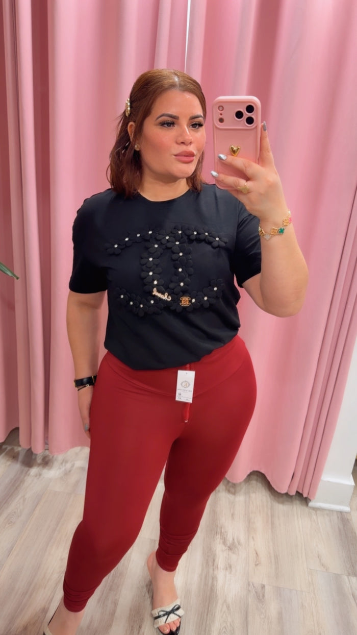 High-Waisted Karlyshh Leggings burgundy Matte no zipper