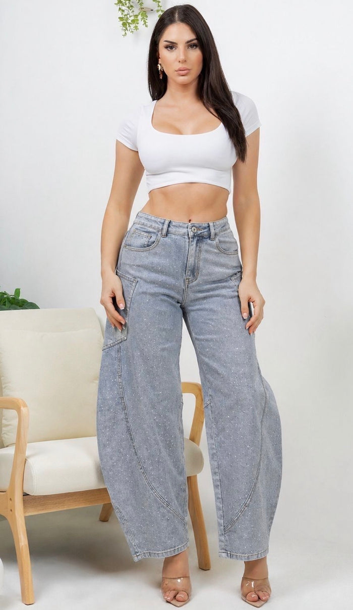 Amelia Shine Barrel Jeans