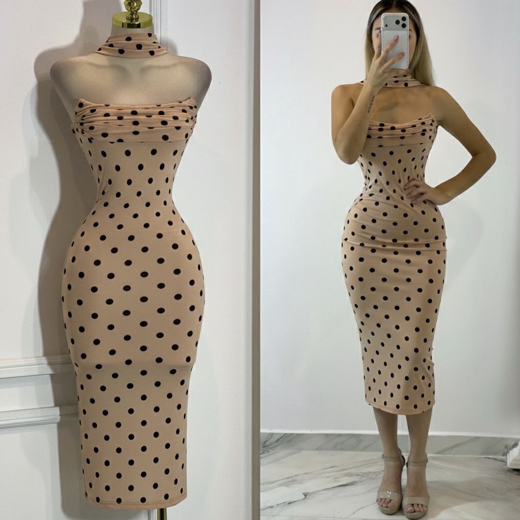 Alexandra Polka Dot Midi Dress