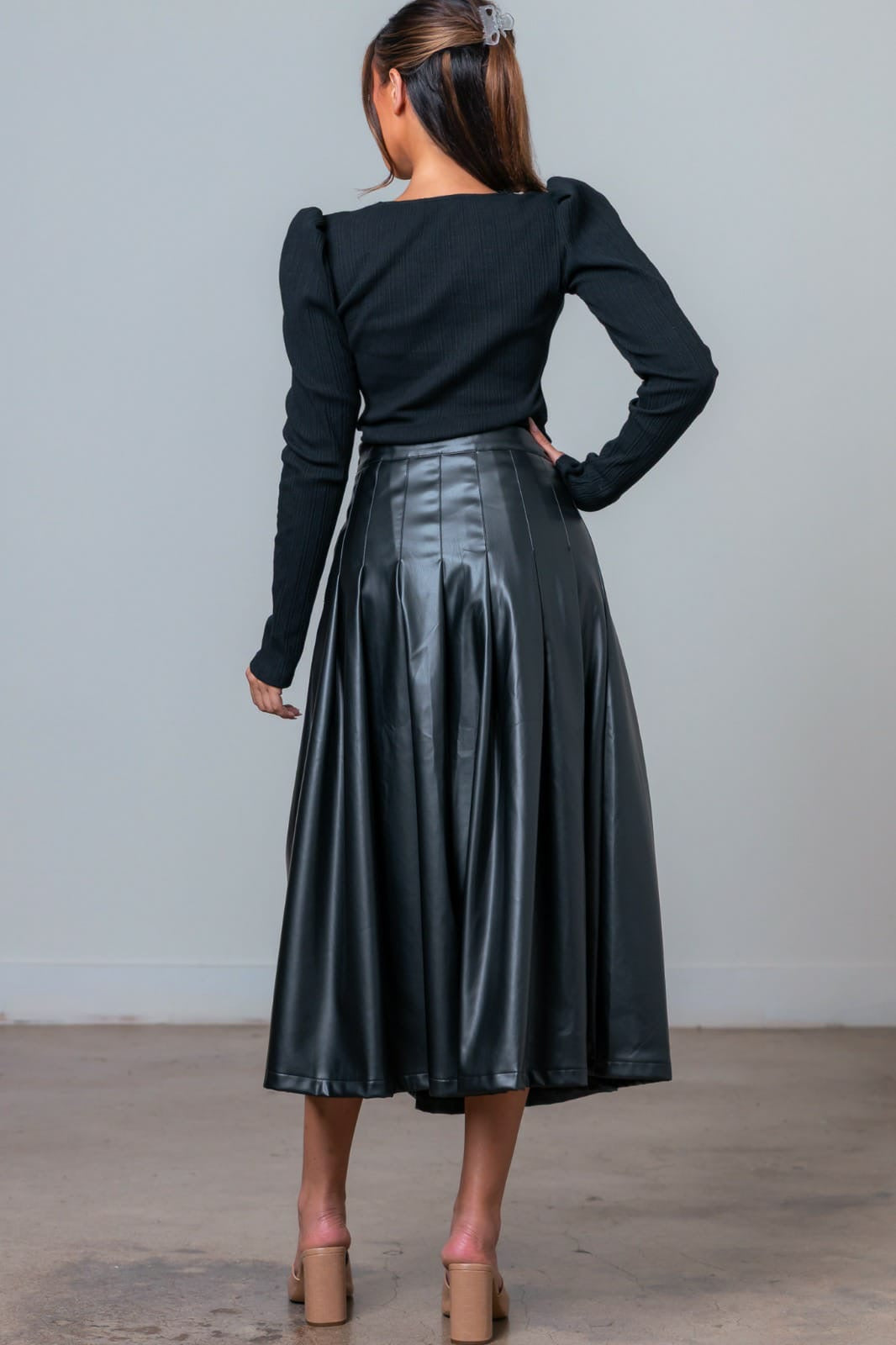 Patricia Leather Skirt Set