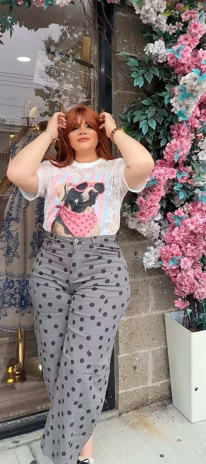 Grey Polka Dots Pants