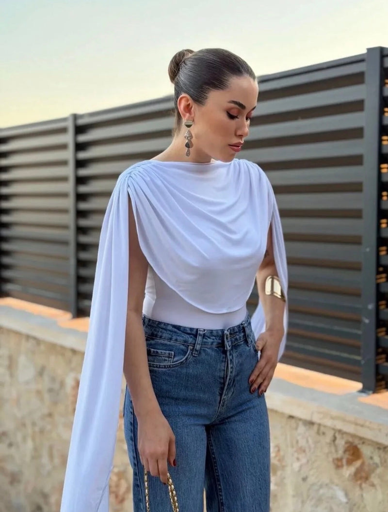Bella White Glam Blouse