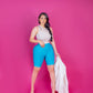High-Waisted Karlyshh Biker shorts Blue