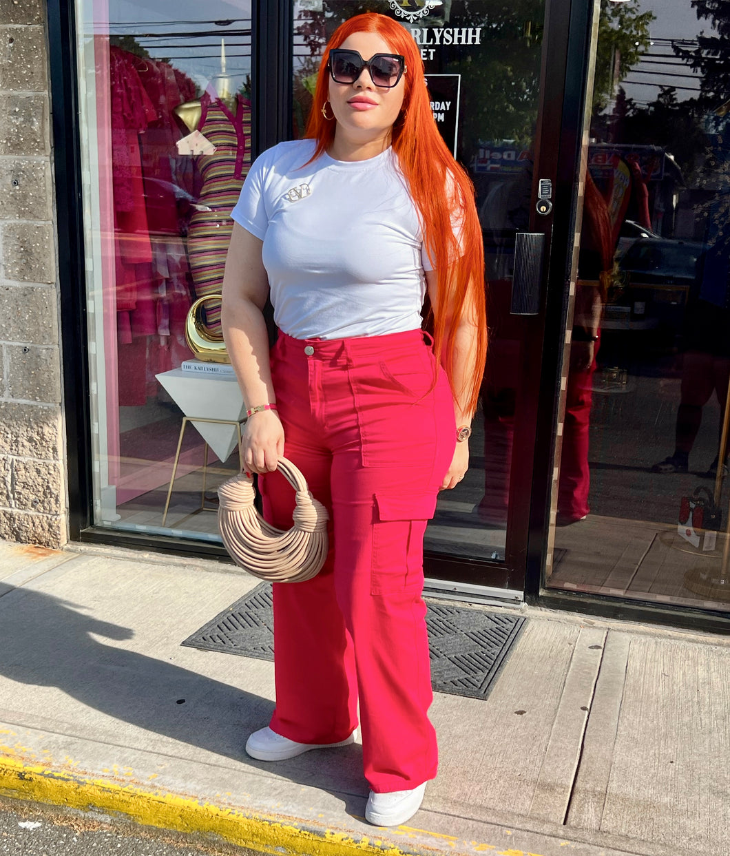 Fashion Magenta Cargo Pants