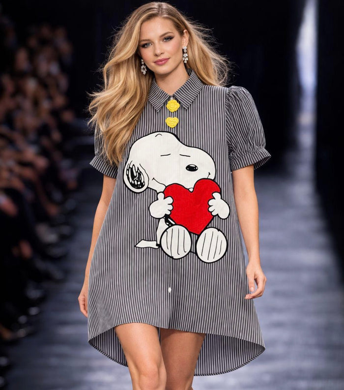 Snoopy Cami Dress Black