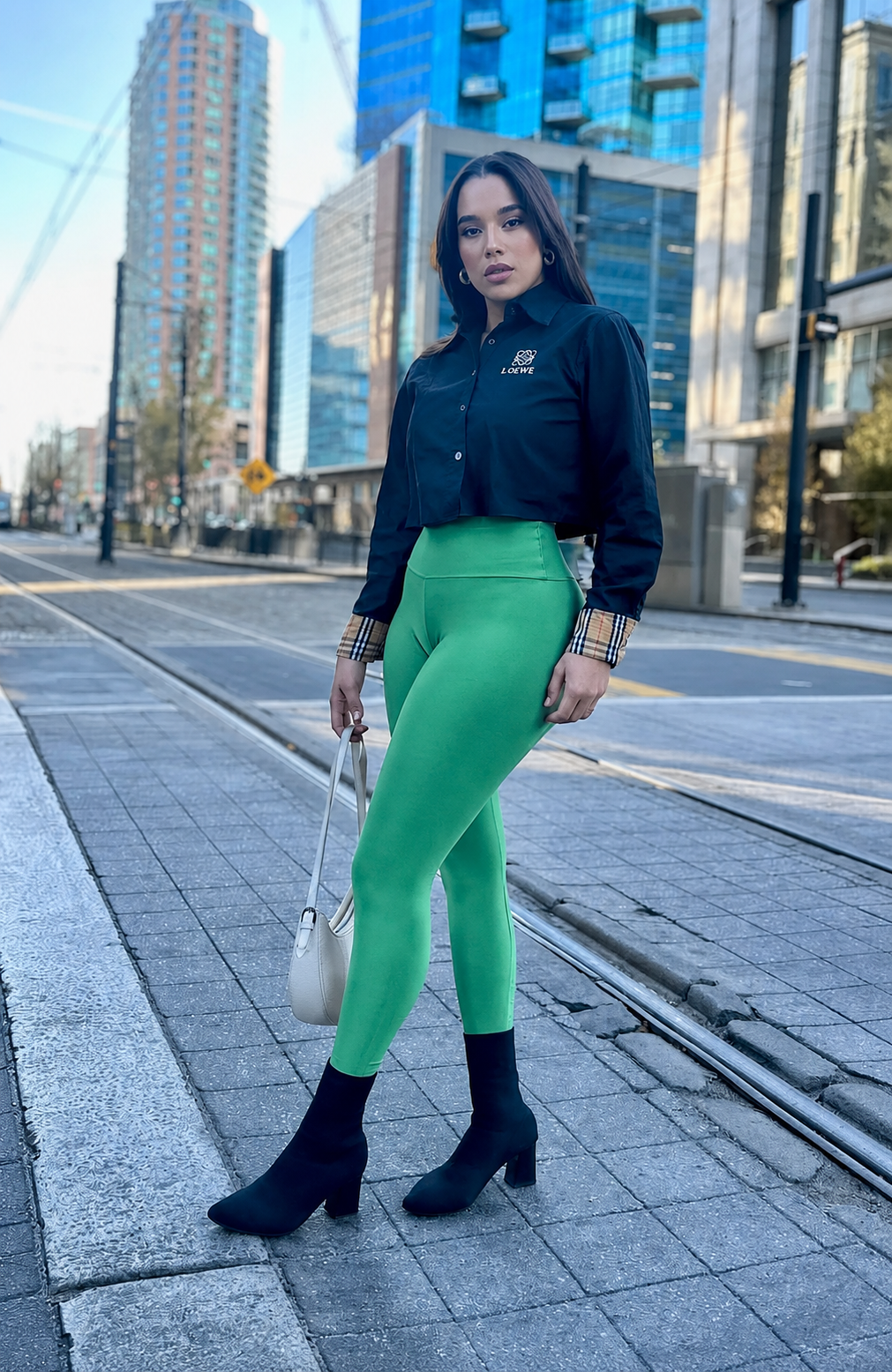High-Waisted Karlyshh Leggings Green Esmeralda