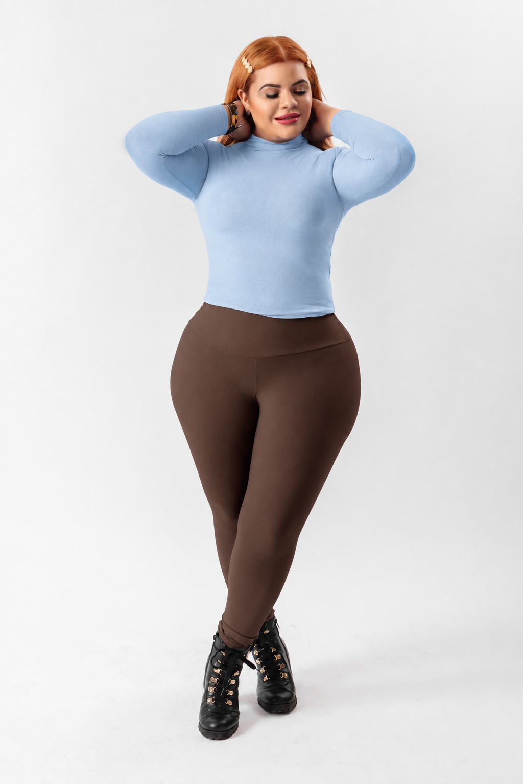 High-Waisted Karlyshh Leggings Chocolate no zipper