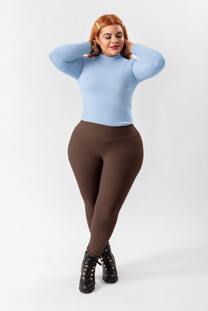 High-Waisted Karlyshh Leggings Chocolate no zipper