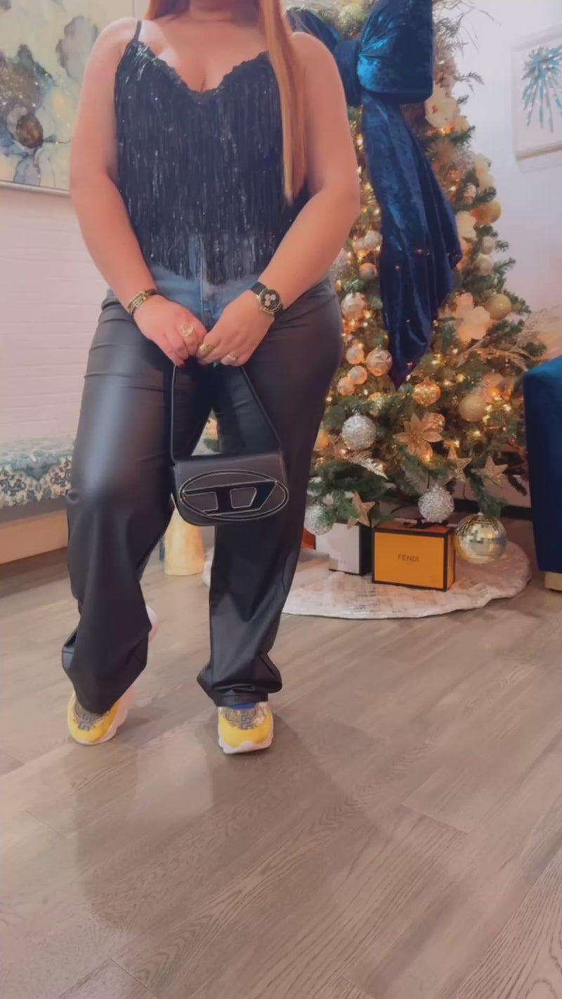 Rosa Denin Leather Pants